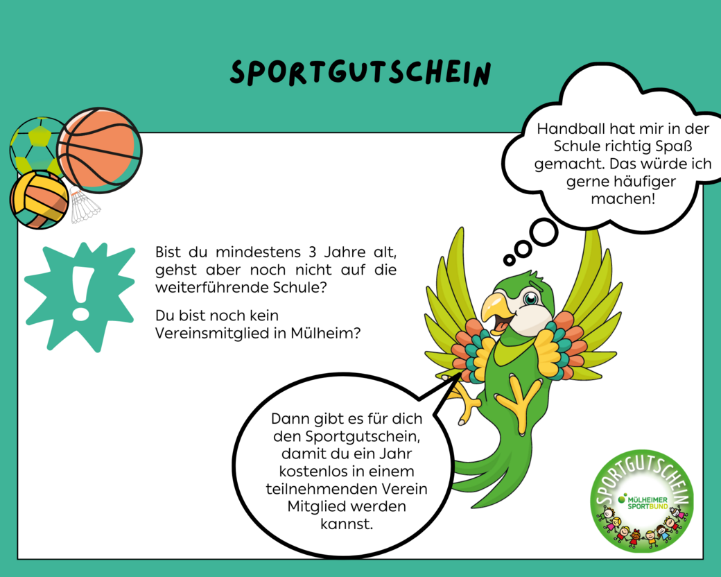 Comic-Erklärung des Projekts "Sportgutscheine"
