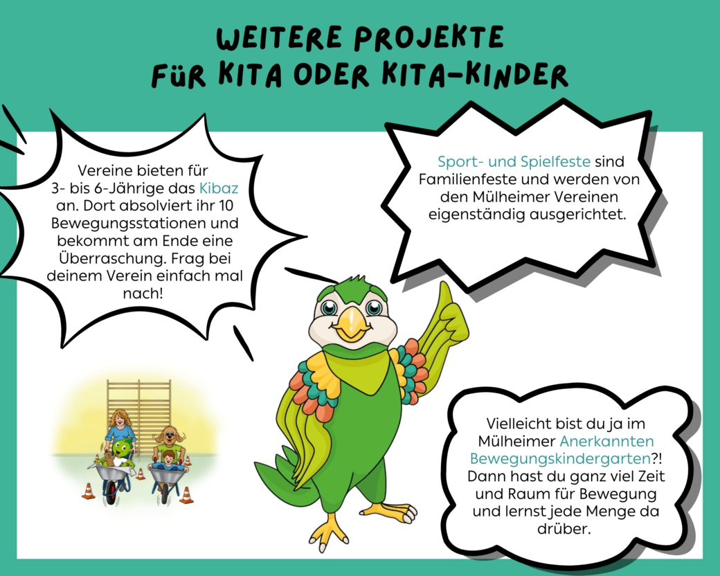 Comic-Erklärung über weitere Projekte für Kita-Kinder