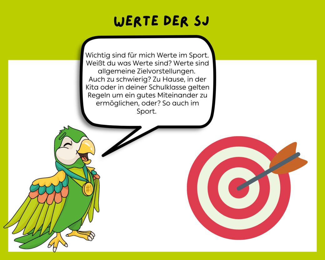 Comic-Erklärung der Werte der Sportjugend