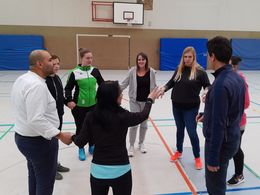 Gruppenarbeit im Rahmen der Fortbildung "Integration durch Sport"