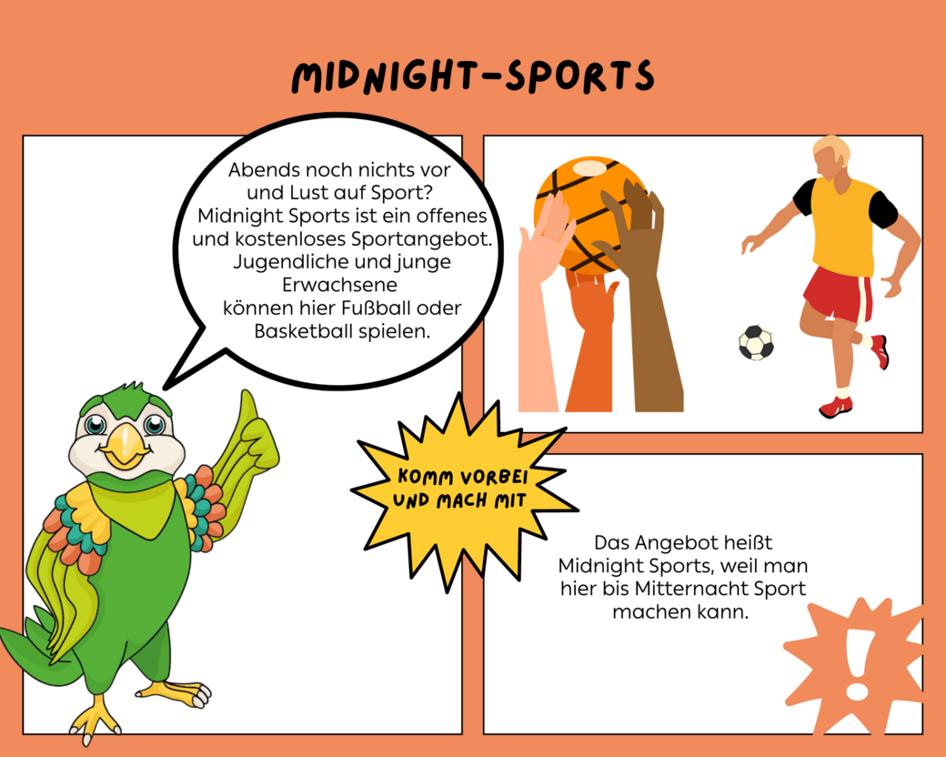 Comic-Erklärung des Projekts Midnight Sports
