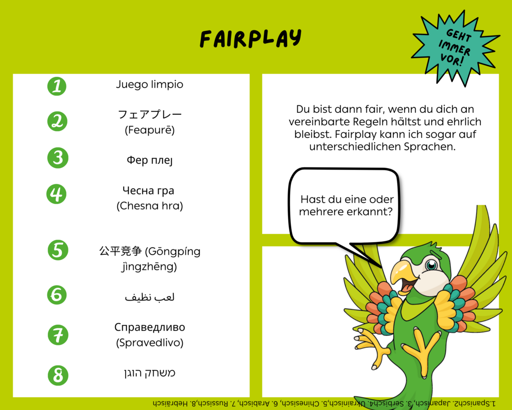 Comic-Erklärung des Werts Fairness