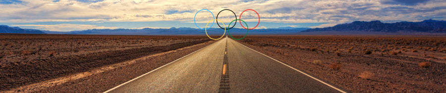 Straße mit Olympischen Ringen