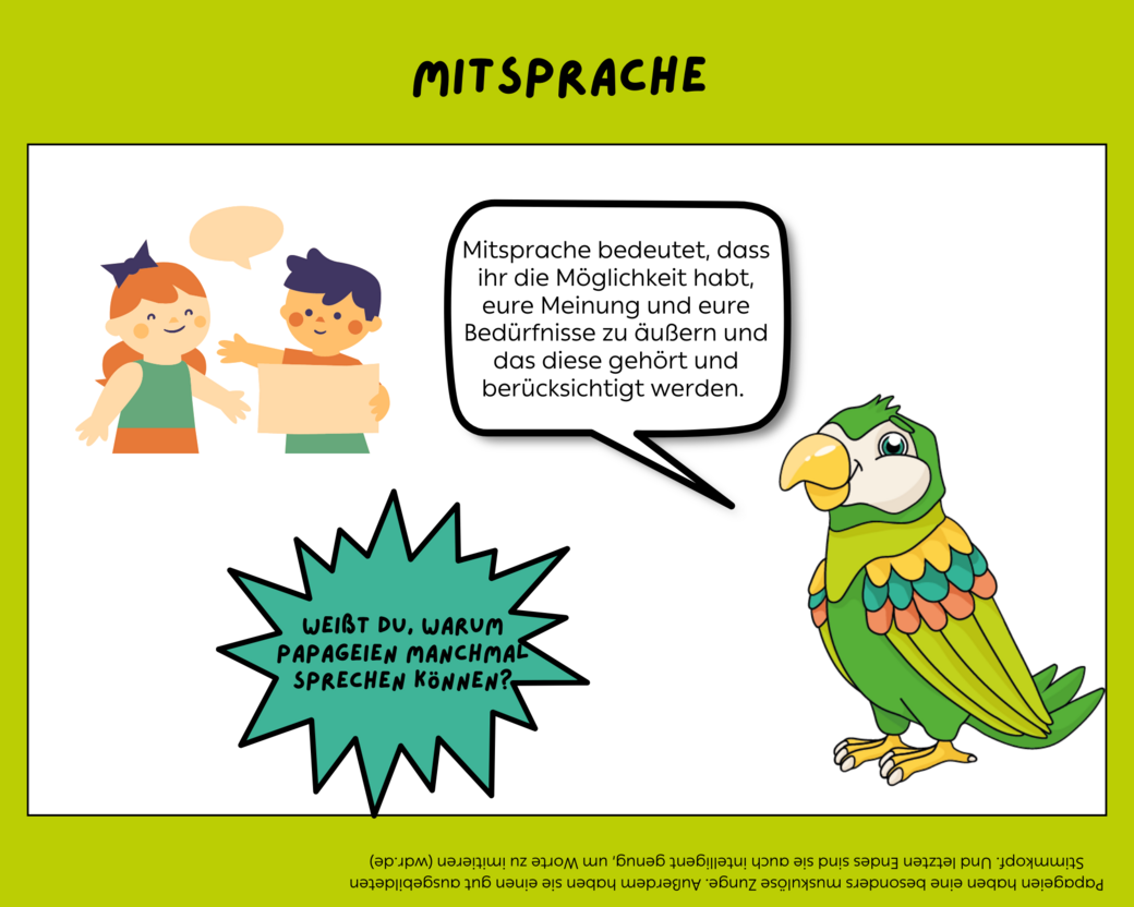 Comic-Erklärung des Werts "Mitsprache"